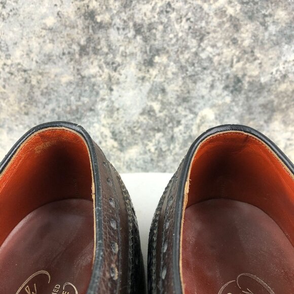Nunn Bush VTG Men\'s Size 12 Brown Ankle Fashioned Custom Grade Wingtip Oxfords main image 5